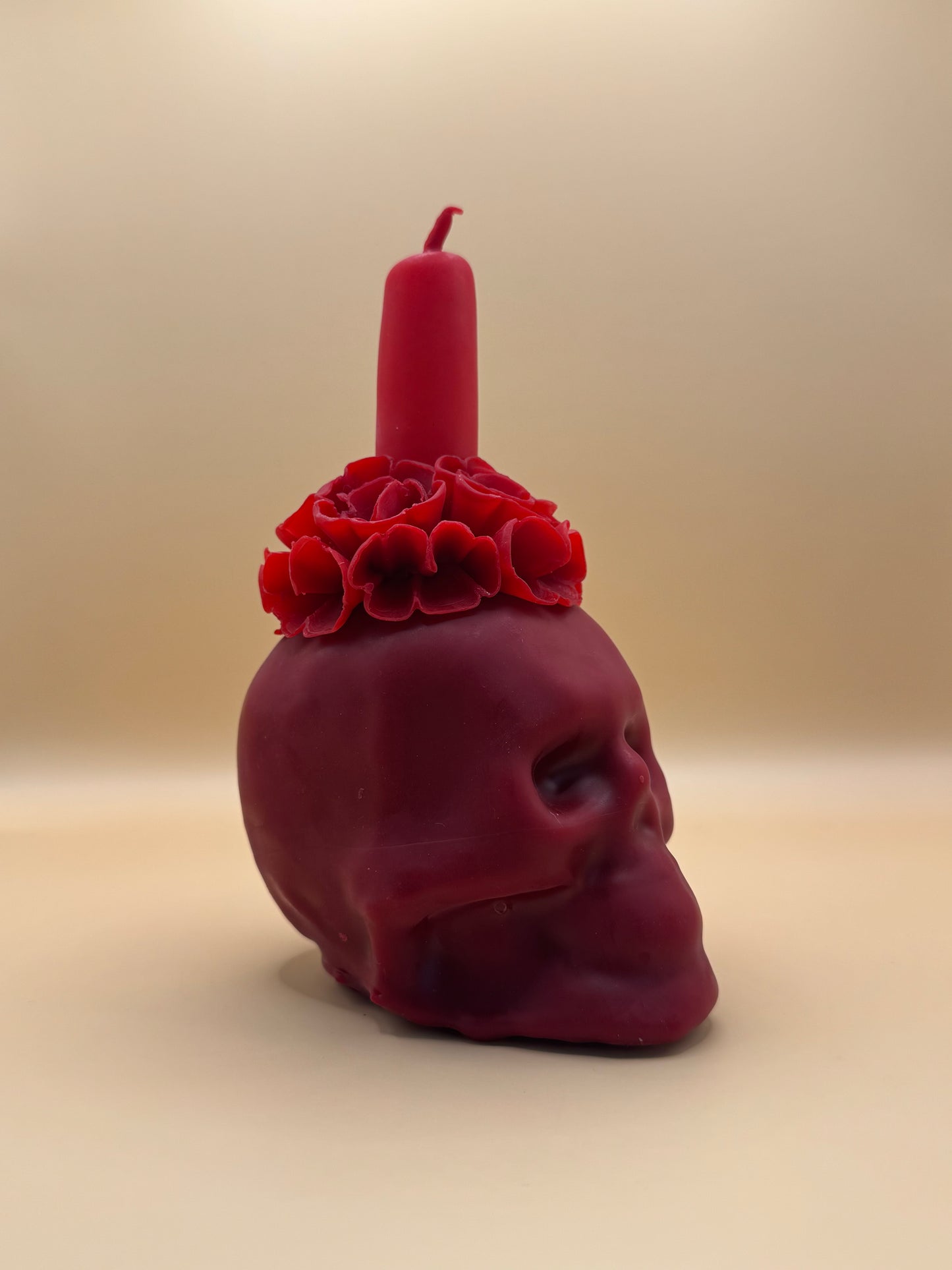 Vela Craneo Chica color Rojo