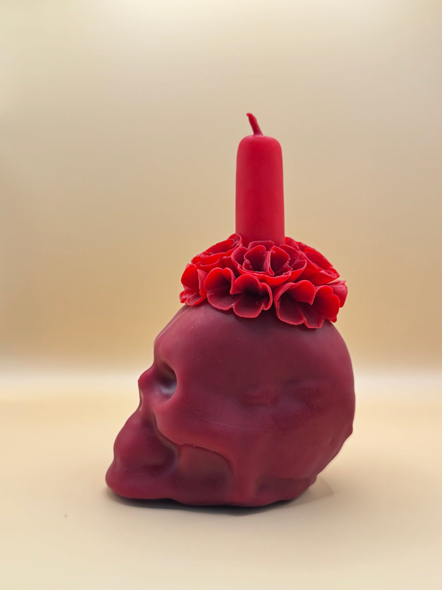 Vela Craneo Chica color Rojo