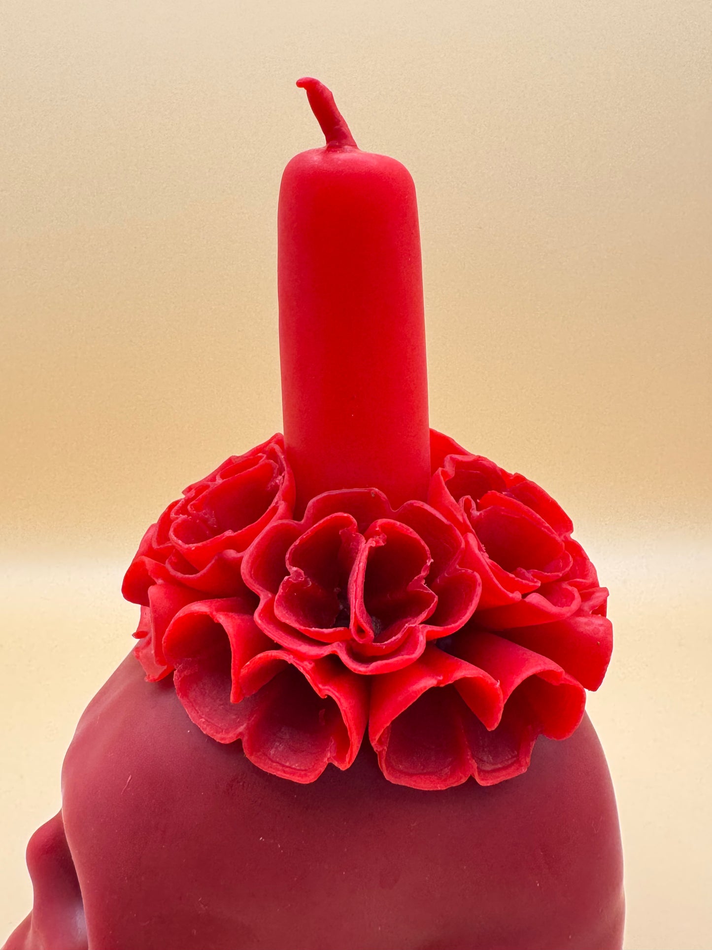 Vela Craneo Chica color Rojo